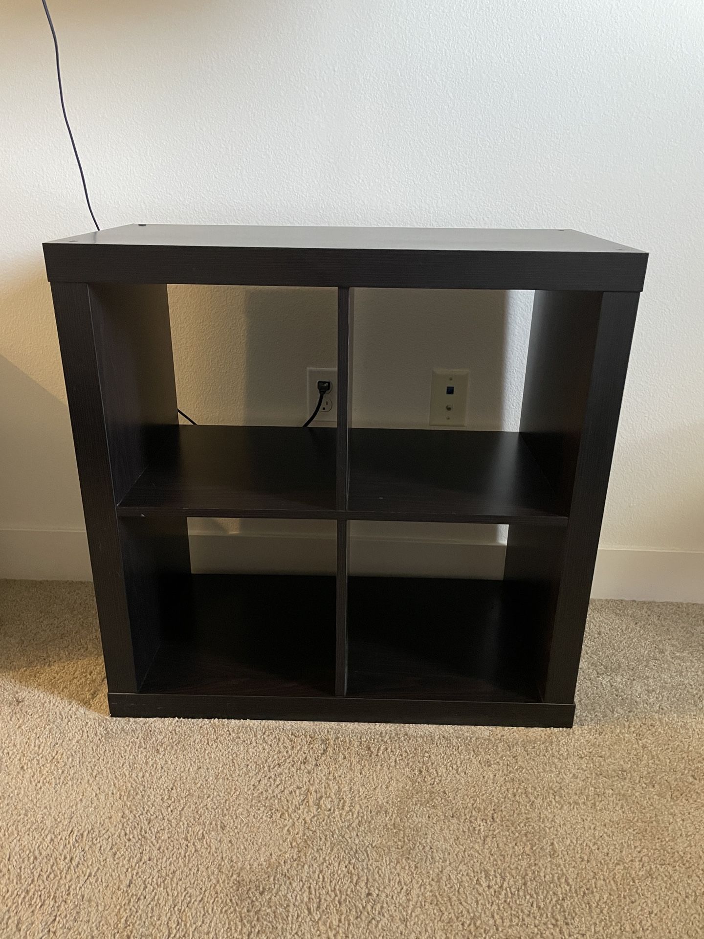 4-Cube Storage Shelf + Bins – Espresso Black Finish