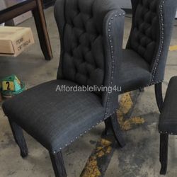 Dark Grey Dining Chairs Set Of 2 Brand New In Box 