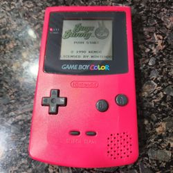 Nintendo GameBoy Color GBC Berry Red Pink Handheld Console CGB-001 And  3 Games 