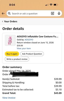 Inflatable cow costume pink