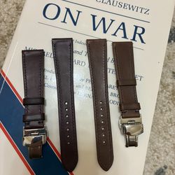 Two (2) Delugs Leather Watch Straps 20mm Width, Large (125/75)