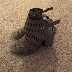 Gray Ankle Boot With Open Toe
