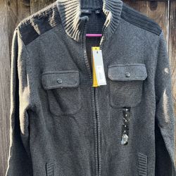 New. Mens Small Cardigan Sweater. Thick Knit