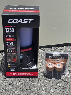 Coast EAL26 1250 Lumen Emergency Lantern with Duracell D Batteries