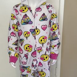 Emoji Kids' Hooded Pajamas Size 10