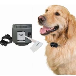 Wireless Dog Fence System - Circular Boundary, Adjustable Up to ½ Acre, Waterproof Collar with Tone and 5 Static Correction Levels, Expandable for Mul