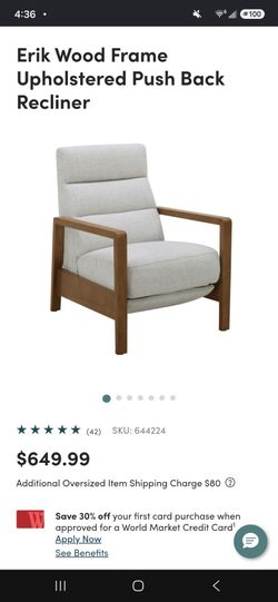 Erik wood frame reclining chair