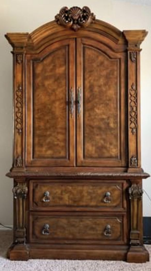 Soild wood armoire tv stand