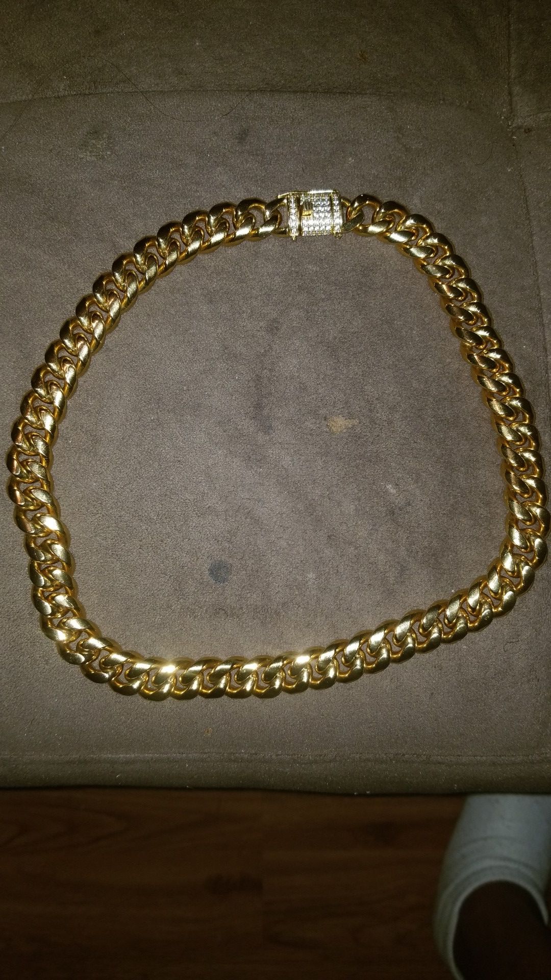 Mens Miami Cuban Link Chain 18K Gold 15mm Stainless Steel