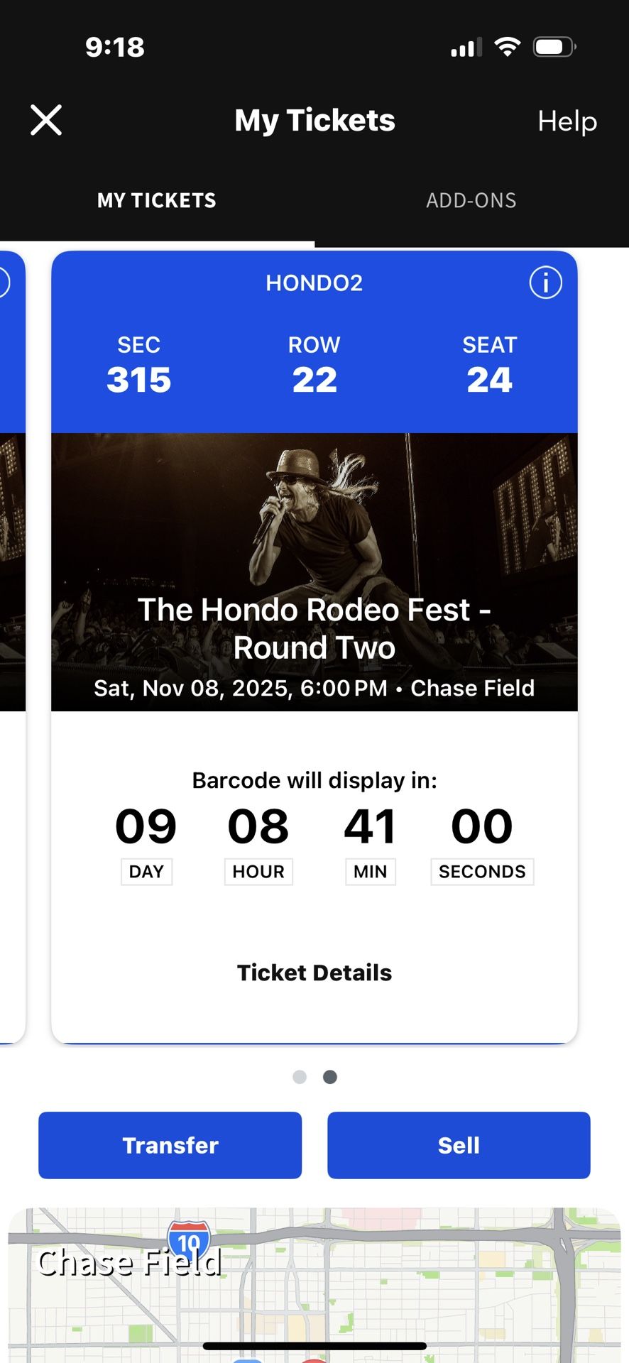 Hondo Rodeo Kid Rock Tix + Floor Passes
