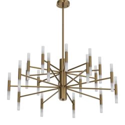 KCO Lighting Brushed Brass 40-Lights LED Sputnik Chandelier Mid Century Modern 