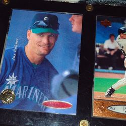 Vintage Jay Buhner Plaque With Upper Deck Card. Cash Porch Pickup Redmond 