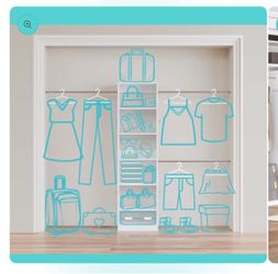 PatioPerk® Wall-Mounted Closet Organizer System with Adjustable Rods and Shelves – Fits Walk-In Closets, Holds 300+ Clothes, Supports 800 lbs