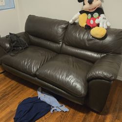 Brown Leather Sleeper Sofa