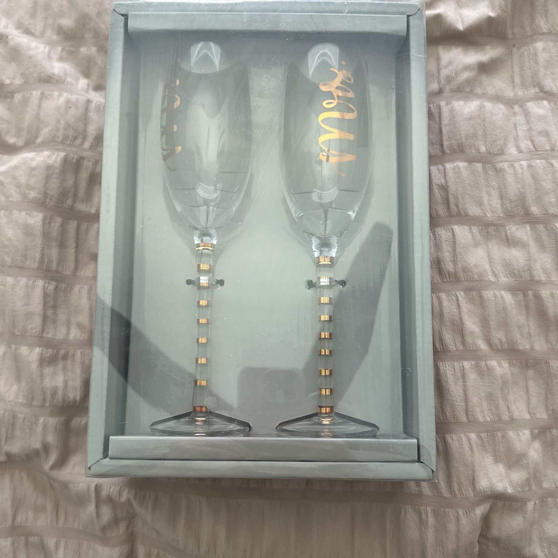 Mr and Mrs Champagne flutes