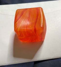 Orange swirl ice cube squishy