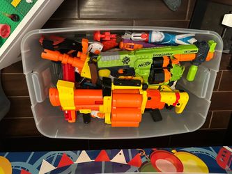 Nerf guns bows face mask and vest
