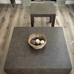 Vintage 70s BOHO Duo — Low Square Coffee Table & Matching End Table (Mint Condition)