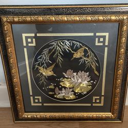 Metallic East Asian–style wall art