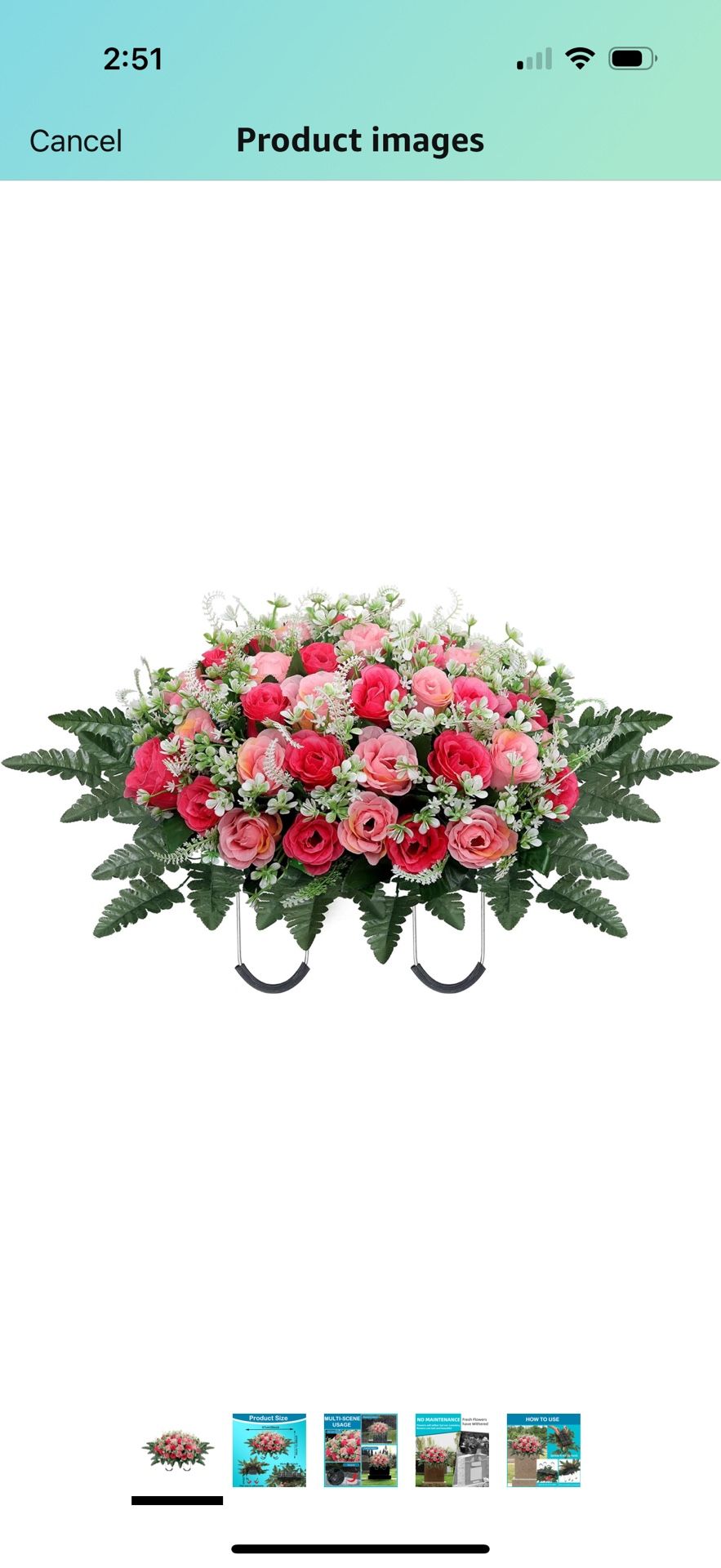 Flower Saddle,Large Artificial Cemetery Flowers for