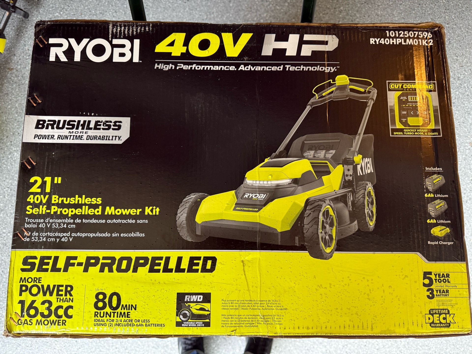 π RYOBI 40V HP 21" Self-Propelled Lawn Mower - NEW IN BOX π