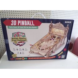 ROKR Miniature Pinball Machine-3D Wooden Puzzles Model Kit LIKE NEW! PICK UP IN CORNELIUS