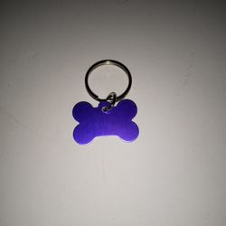 Dog Bone (Purple) Pet ID Tag. Metal