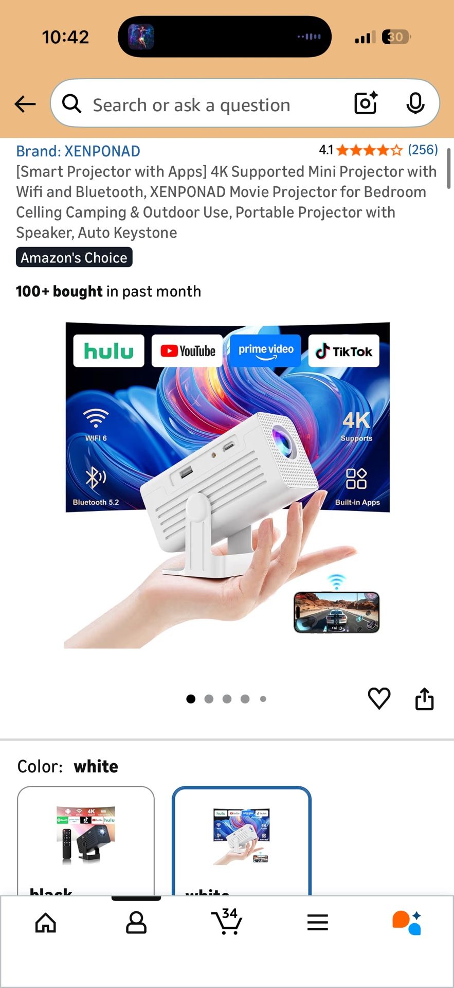 Mini Smart Projector (WiFi & Bluetooth, Portable)