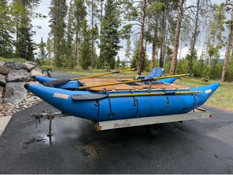 16 Foot Hyside Cataraft and Titan Trailer-Ready for River