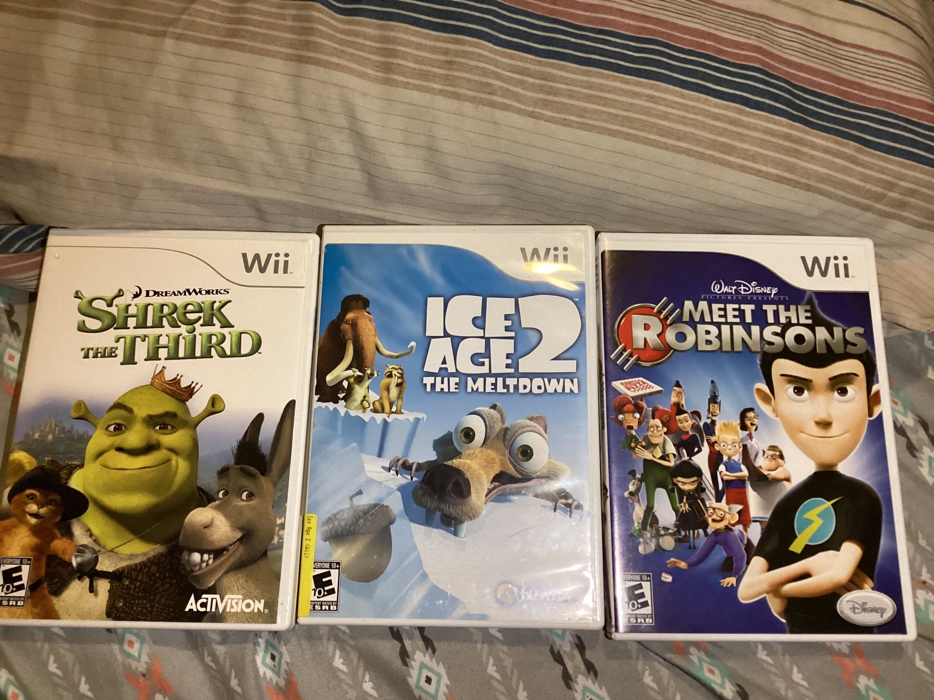 Shrek the Third,Meet the Robinson,& Ice age 2 for Nintendo Wii