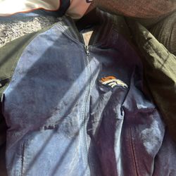 Broncos Suede Letterman’s Jacket - Size XL