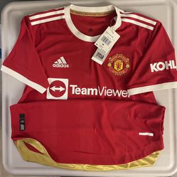 Size M/L 21-22 Adidas Manchester United  Authentic Mens Soccer Home Jersey