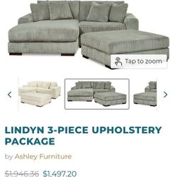 3 Piece Lindyn Sectional New 