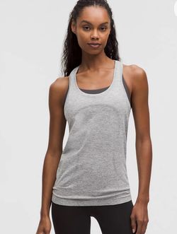 Lululemon Swiftly Tech Raceback light grey athletic tank top, size 4