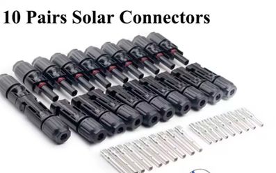 10 Pairs Solar Panel Connectors PV MC4 Male & Female 1000V 30A Waterproof IP67 for Solar Cable 14/12/1