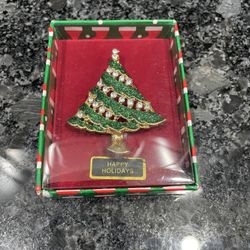 Vintage Christmas Tree Brooch