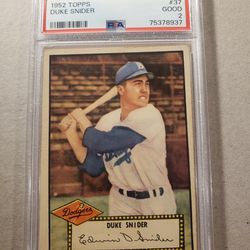 1952 Topps Baseball Duke Snider Card PSA Graded 