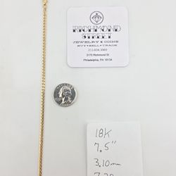 18k gold 7.5" miami cuban link bracelet