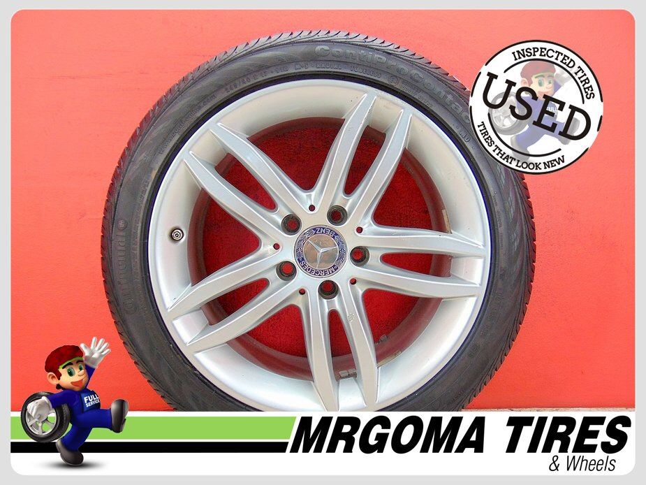 1 WHEEL MERCEDES 17x8.5 USED RIM 5x112 CONTINENTAL 245/40/17 TIRE