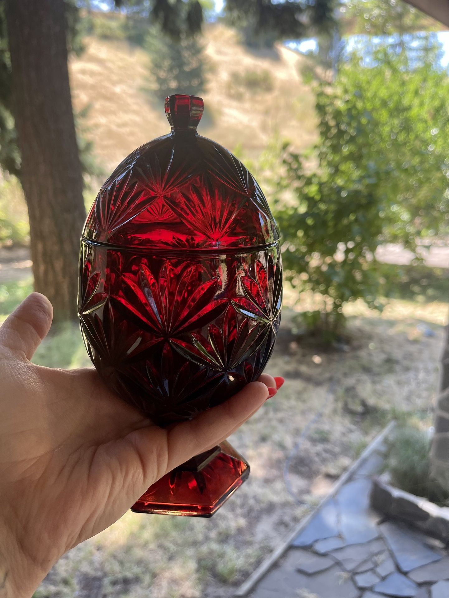 Vintage Ruby Red Glass Egg Candy Dish for Sale in Portland, OR OfferUp
