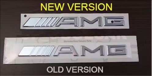 Mercedes AMG Emblems & Trunk Letters - Gloss Black / Chrome (New)
