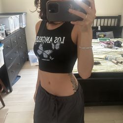 Black LA Croptop