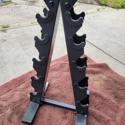 SMALL. A-FRAME  DUMBBELL RACK  HOLDS 5 SETS  ( SMALLER)  2 AVAILABLE 
7111.S WESTERN WALGREENS 
$30. EACH.  CASH ONLY AS IS