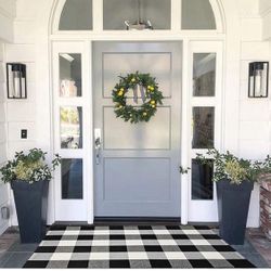 Cotton Buffalo Plaid-Rug27.5 x43 Inches Black and White Check Rugs