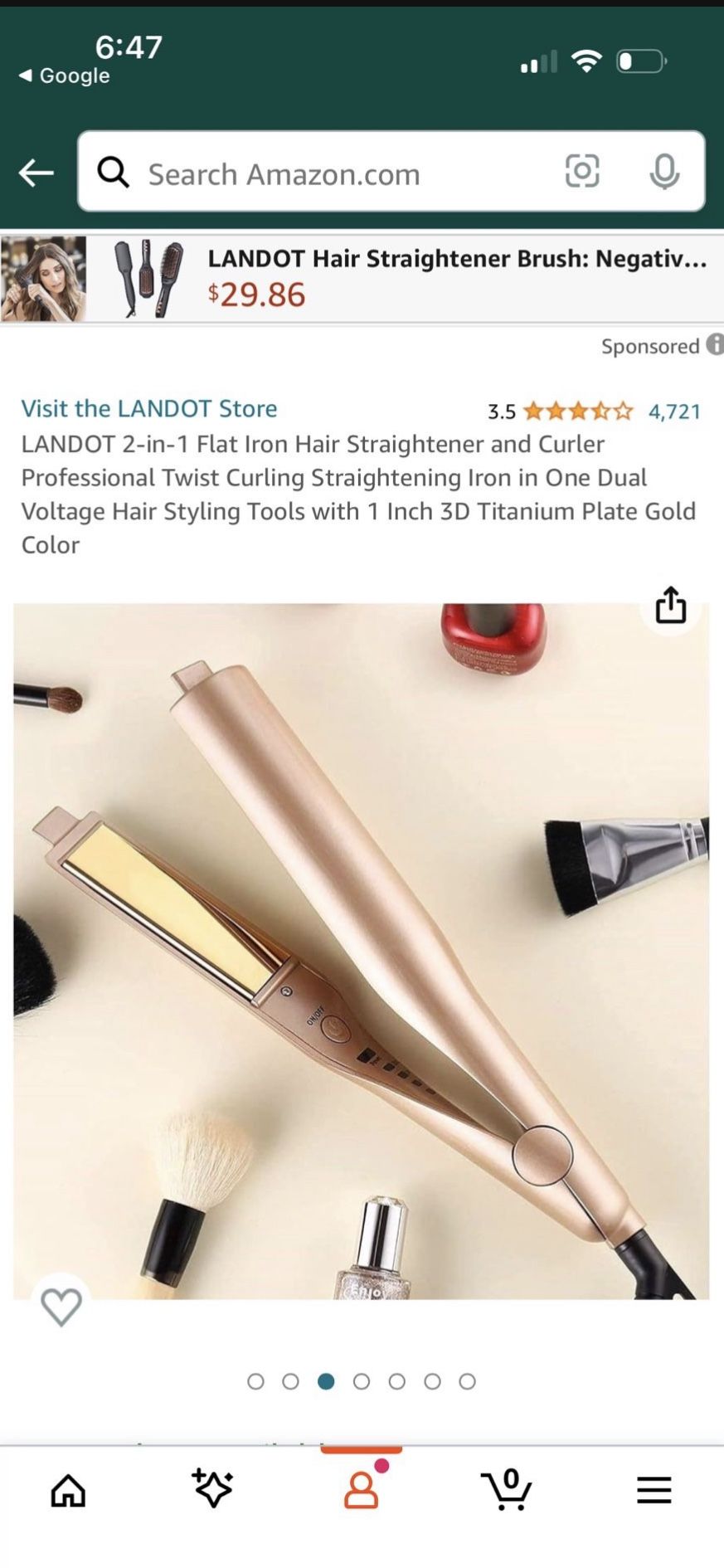 LANDOT 2-in-1 Flat Iron Hair Straightener and Curler Professional Twist Curling Straightening Iron