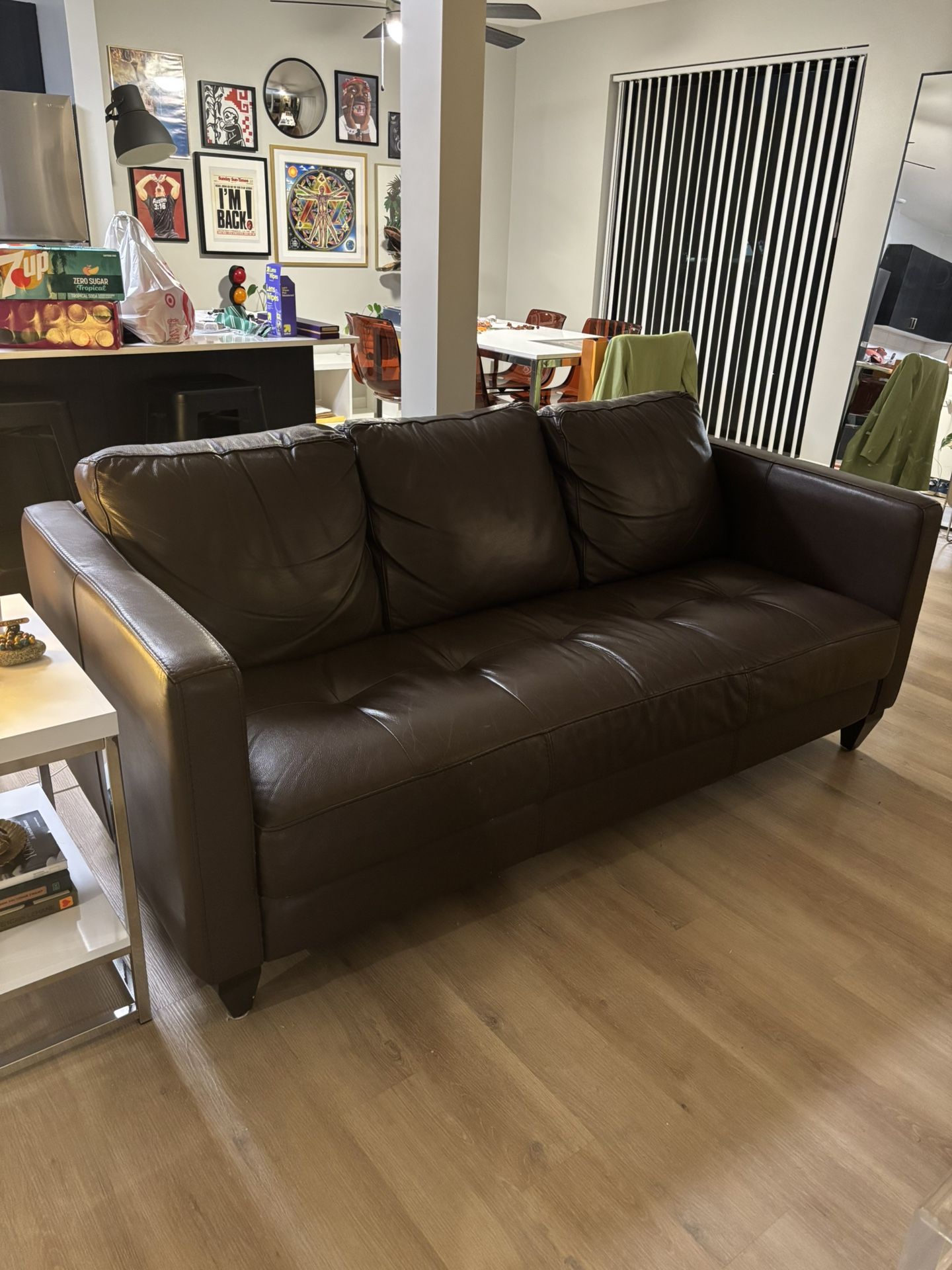 Brown Leather Sofa (3-seater)