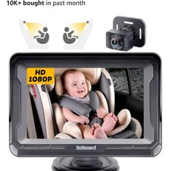 DoHonest Baby Car Camera HD 1080P - Rear-Facing Car Baby Monitor with Night Vision, Adjustable View Angle, Easy Setup, Anti-Glare Display, Safety 