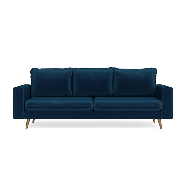 Custom Mid Century Velvet Couch For Sale