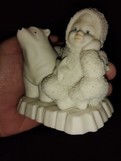 Vintage Angel And Polar Bear Hand Crafted Figure Very Clean And Great Condition 