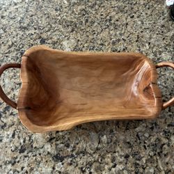 Hand-carved Wooden Dough Bowl